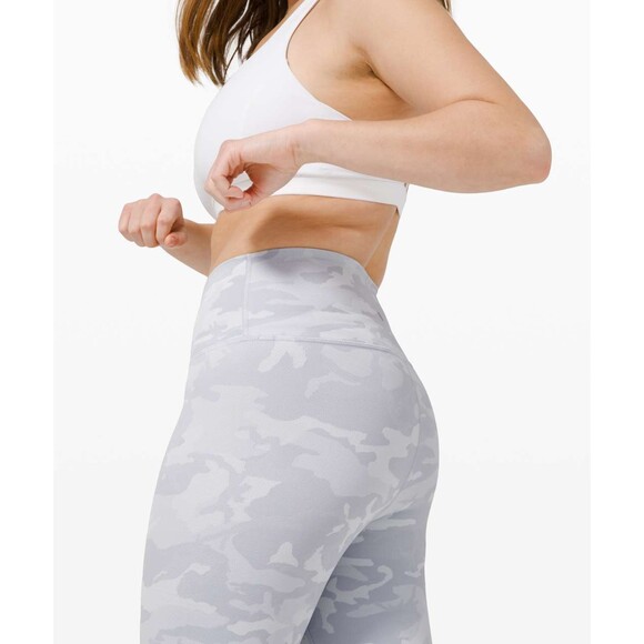 Lululemon Wunder Under High-Rise Tight 25" Ribbed Luxtreme White Gray Camo Sz 4 - Picture 4 of 10